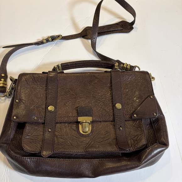 orYANI Handbags - ORYANI Large Flap Satchel Brown Briefcase Messenger Crossbody Bag Leather